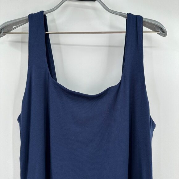 Quince Navy Blue Tencel Jersey Side Tie Dress Sleeveless Midi Wrap sz M Women's - Picture 4 of 7